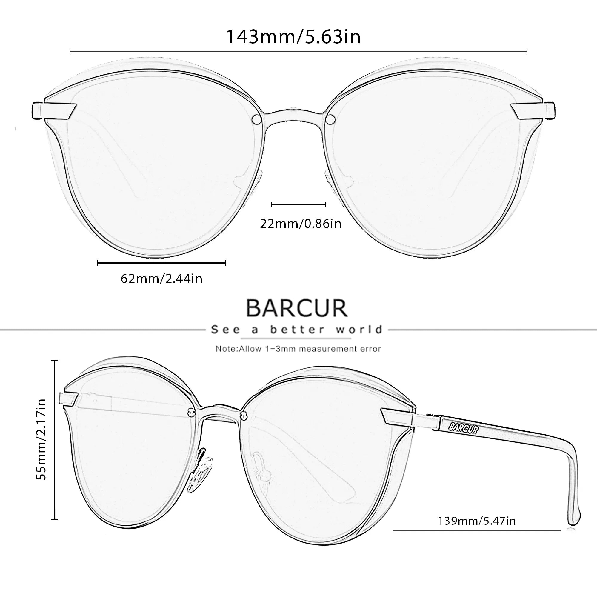BARCUR Round Sunglasses