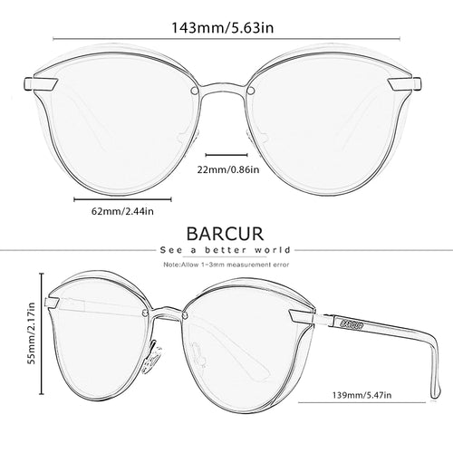 BARCUR Round Sunglasses