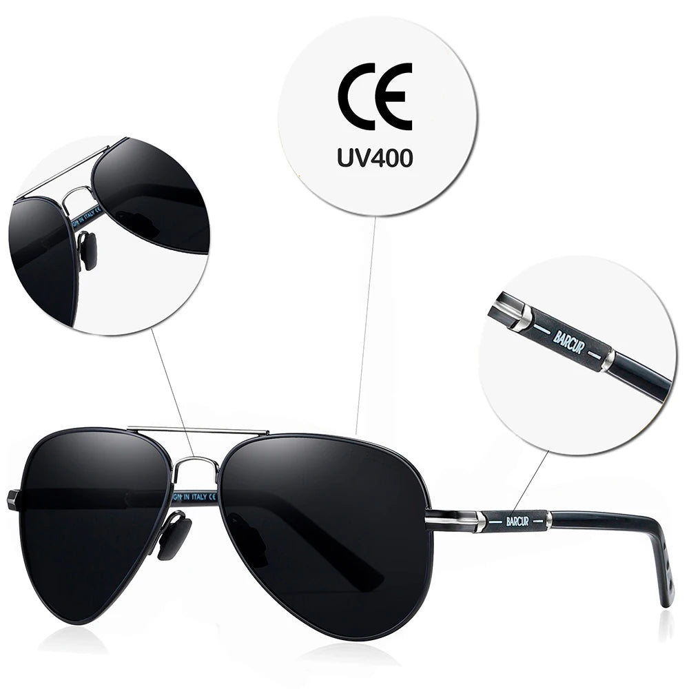 BARCUR Pilot Sunglasses