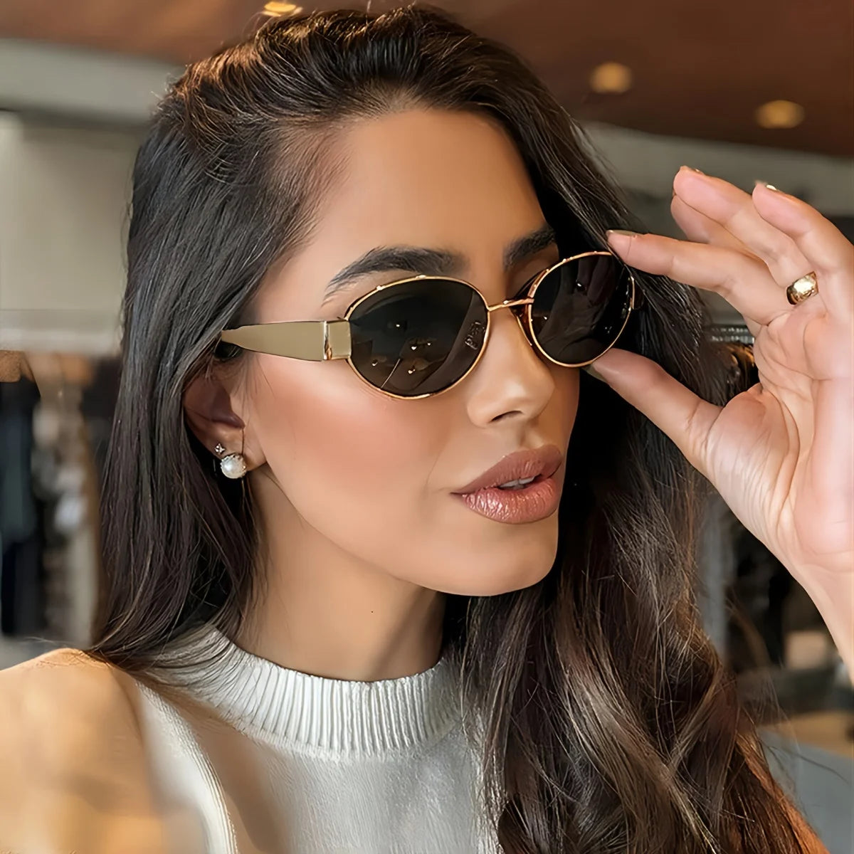 Oval Metal Sunglasses